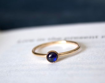 Sapphire Ring / gold filled stacking sapphire ring /Stackable/ Dainty/ Minimalist/ Sterling Silver sapphire ring/ September birthstone ring