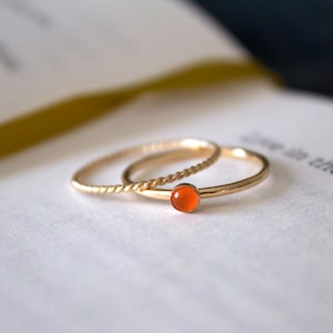 Carnelian Ring/ Minimalist Ring/14k gold filled stacking carnelian ring/ Stackable/ Minimalist Gold Filled Rings/ Dainty Carnelian Ring