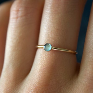 Blue Topaz Ring /14k gold filled blue topaz ring/ Stackable/ Dainty/ sterling silver blue topaz ring/ Topaz Ring / Birthstone