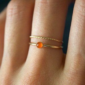 Carnelian Ring/ Minimalist Ring/14k gold filled stacking carnelian ring/ Stackable/ Minimalist Gold Filled Rings/ Dainty Carnelian Ring