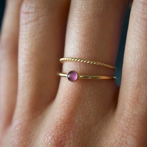 Amethyst Ring /14k gold filled stacking amethyst ring set/ Stackable/ Dainty/ sterling silver amethyst ring/ amethyst gemstone
