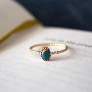 Blue Copper Turquoise Ring / 14k gold filled turquoise ring/ Sterling Silver Turquoise Ring/ Dainty Turquoise Ring/ Turquoise Gemstone