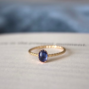 Blue Kyanite Ring/ Minimalist Ring/14k gold filled stacking kyanite ring/ Kyanite ring / Minimalist Gold Filled Rings/ Dainty kyanite Ring