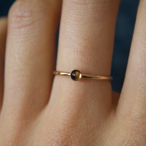 Smoky Quartz ring/ 14k gold filled stacking Smoky Quartz ring/ Stackable/ Dainty/ Silver Smoky Quartz ring / Smoky Quartz Gemstone