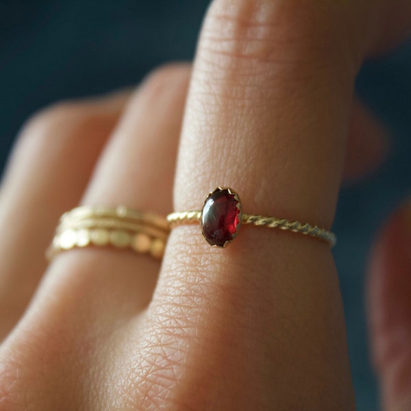 Garnet Ring/ Minimalist Ring/14k gold filled stacking garnet ring/Stackable/ Dainty/ Minimalist Gold Filled Rings/ Garnet Gemstone