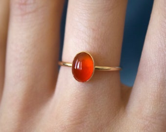 Carnelian Ring/ Minimalist Ring/14k gold filled stacking carnelian ring/ Stackable/ Minimalist Gold Filled Rings/ Dainty Carnelian Ring