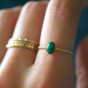 Malachite Ring/ Minimalist Ring/ Gold filled Malachite ring/ Stackable/ Dainty Malachite Ring/ Silver Malachite ring/ Minimalist