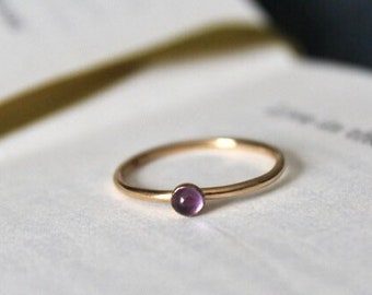 Amethyst Ring /14k gold filled stacking amethyst ring set/ Stackable/ Dainty/ sterling silver amethyst ring/ amethyst gemstone