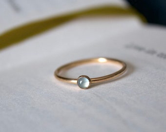 Aquamarine Ring / 14k gold filled stacking aquamarine ring/ Dainty/ Minimalist Gold Filled Rings/ Minimalist Ring/ Silver aquamarine ring