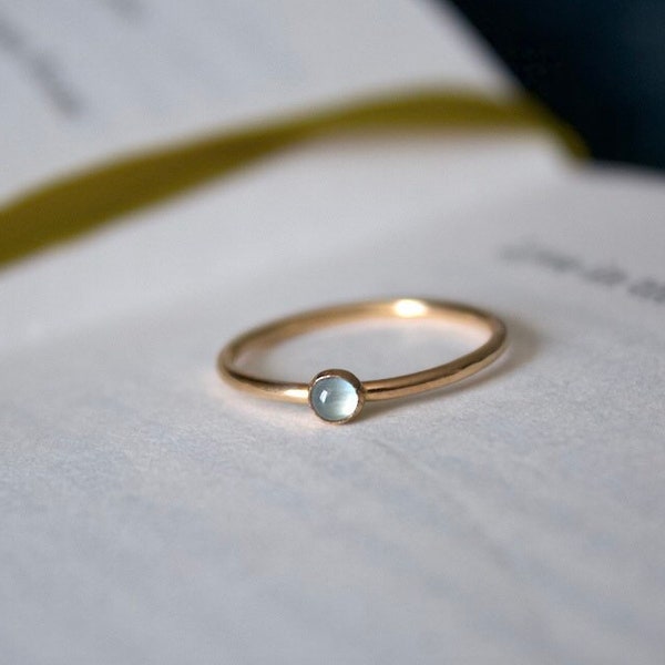 Aquamarine Ring / 14k gold filled stacking aquamarine ring/ Dainty/ Minimalist Gold Filled Rings/ Minimalist Ring/ Silver aquamarine ring