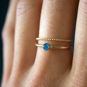Neon Apatite Ring set/ Minimalist Ring/ 14k gold filled stacking apatite ring set/Stackable/ Dainty/ Minimalist / Silver apatite ring set
