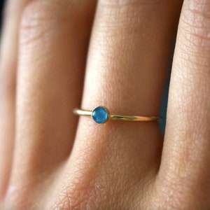 Neon Apatite Ring/ Minimalist Ring/ 14k gold filled stacking apatite ring/Stackable/ Dainty/ Minimalist / Silver apatite ring