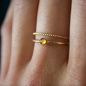 Citrine Ring / 14k gold filled stacking golden citrine ring set/Stackable/ Dainty ring/ Minimalist Ring/ Sterling Silver citrine ring set