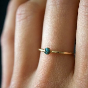 Blue Copper Turquoise ring/ 14k gold filled stacking turquoise ring/ Stackable/ Dainty/ Minimalist Gold Filled Rings/ Turquoise Ring