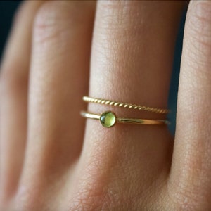 Peridot Ring / 14k gold filled stacking peridot ring/Stackable/ Dainty ring/ Minimalist Ring/ Sterling Silver peridot ring/ Dainty jewelry image 3