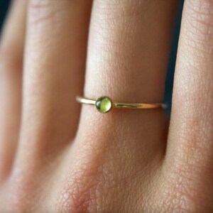 Peridot Ring / 14k gold filled stacking peridot ring/Stackable/ Dainty ring/ Minimalist Ring/ Sterling Silver peridot ring/ Dainty jewelry image 2