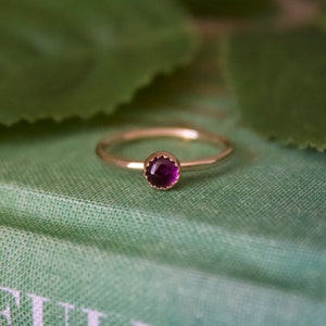 Amethyst Ring/14k gold filled stacking amethyst ring /Stackable/ Handmade/ Thin/ Dainty/ Minimalist Delicate Gold Filled Rings/ amethyst image 4