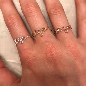 Handmade Jewelry / Vegan/ Thin Gold Filled/ Dainty Wired Rings/ Gift for her image 5