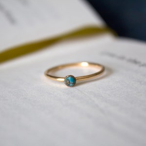 Blue Copper Turquoise ring/ 14k gold filled stacking turquoise ring/ Stackable/ Dainty/ Minimalist Gold Filled Rings/ Turquoise Ring image 3