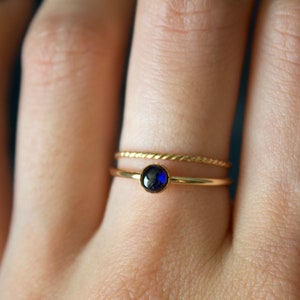 Sapphire Ring / gold filled stacking sapphire ring set /Stackable/ Dainty/ Sterling Silver sapphire ring set/ September birthstone ring image 9