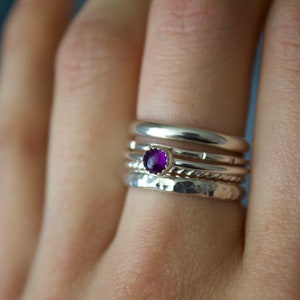 Amethyst Ring/14k gold filled stacking amethyst ring /Stackable/ Handmade/ Thin/ Dainty/ Minimalist Delicate Gold Filled Rings/ amethyst image 6