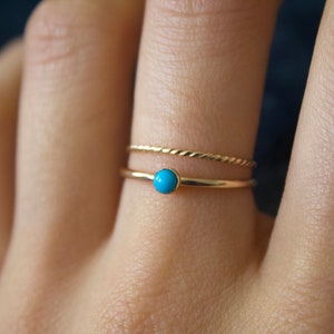 Sleeping Beauty Turquoise Ring/ 14k Gold Filled Stacking Turquoise Ring ...