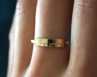 Hand stamped Ring/ 14k Gold Filled Ring/ Stackable Rings/ Inspirational Quotes/ Inspirational Jewelry/ Mothers Rings/ Stamped Rings