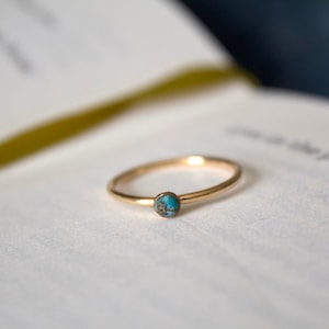 Blue Copper Turquoise ring/ 14k gold filled stacking turquoise ring/ Stackable/ Dainty/ Minimalist Gold Filled Rings/ Turquoise Ring image 6