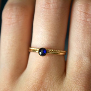 Sapphire Ring / gold filled stacking sapphire ring set /Stackable/ Dainty/ Sterling Silver sapphire ring set/ September birthstone ring image 4