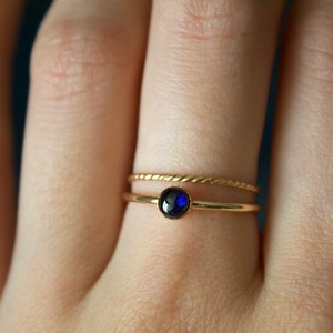 Sapphire Ring / gold filled stacking sapphire ring set /Stackable/ Dainty/ Sterling Silver sapphire ring set/ September birthstone ring image 7