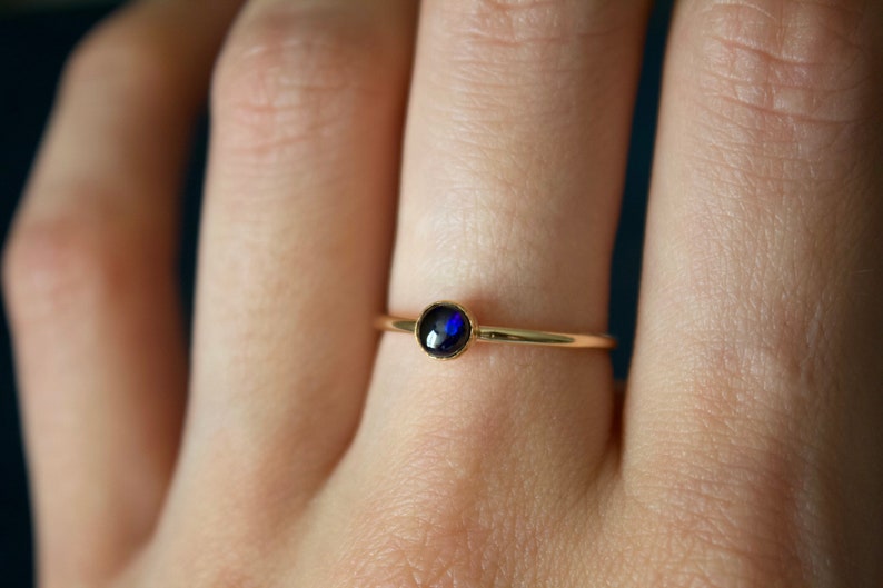 Sapphire Ring / gold filled stacking sapphire ring set /Stackable/ Dainty/ Sterling Silver sapphire ring set/ September birthstone ring image 10