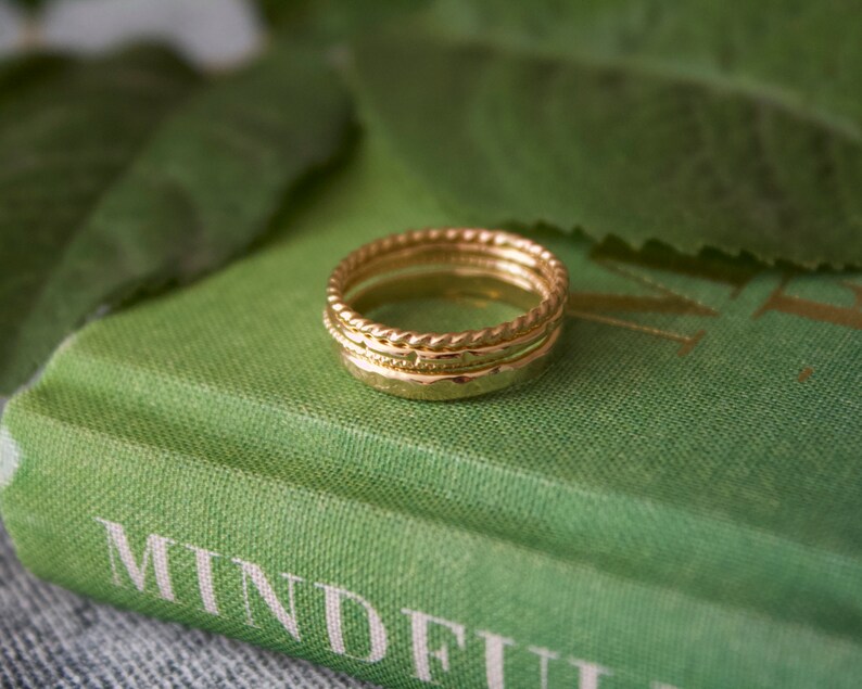 Minimalist Rings/ Stackers/ Stackable Bands/ Handmade/ Dianty/ Gold ...