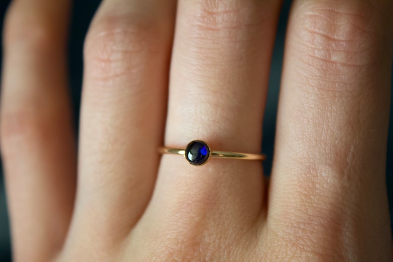 Sapphire Ring / gold filled stacking sapphire ring set /Stackable/ Dainty/ Sterling Silver sapphire ring set/ September birthstone ring image 6