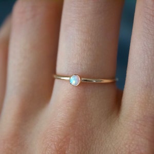 Opal ring/ Minimalist Ring/14k gold filled stacking opal ring set/Stackable/ Handmade/ Dainty/ Gold Filled Rings/ Lab Grown opal/ White opal
