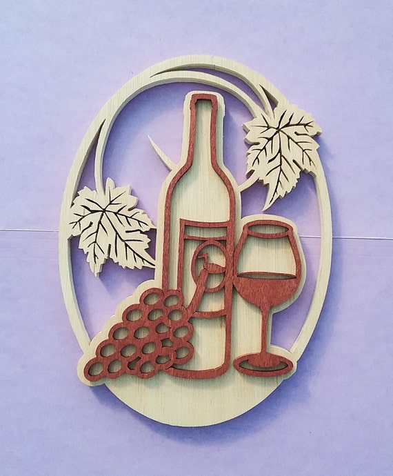 Wine Grapes Bottles Kitchen Sign Wine Decor Wine Bottle Etsy