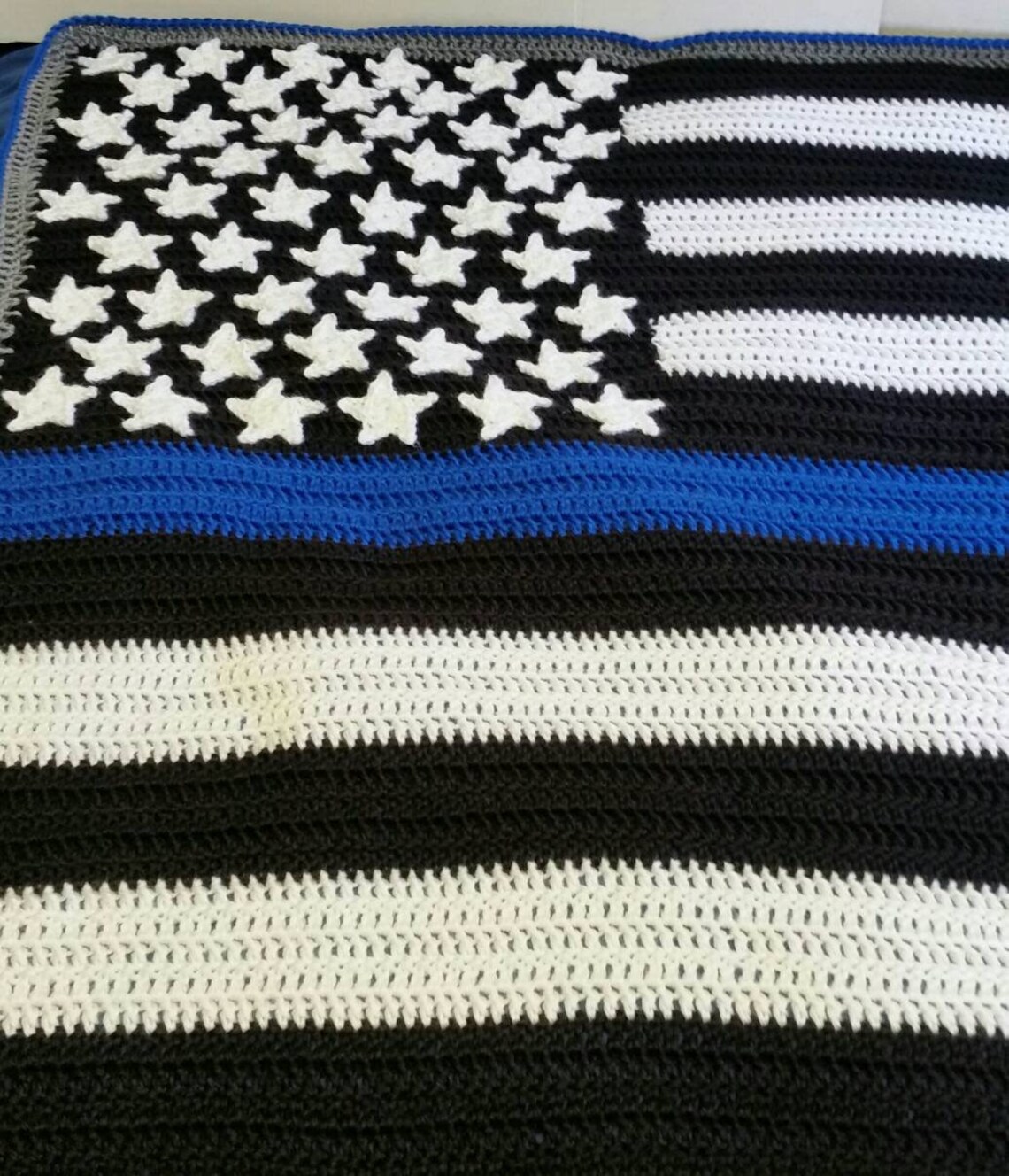 Thin Blue Line Baby Blanket / Police Officer Baby Blanket / Etsy