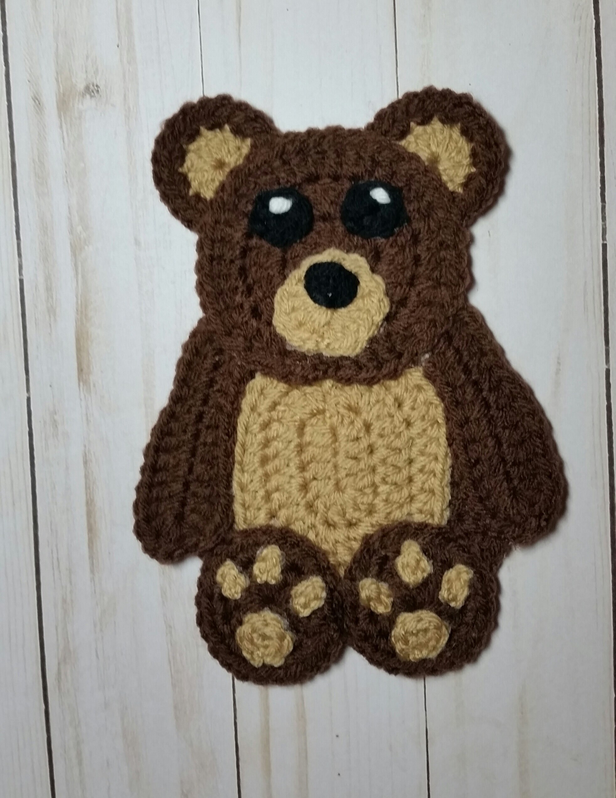 Brown Bear Applique / Crochet Bear Applique / Premade Bear Etsy
