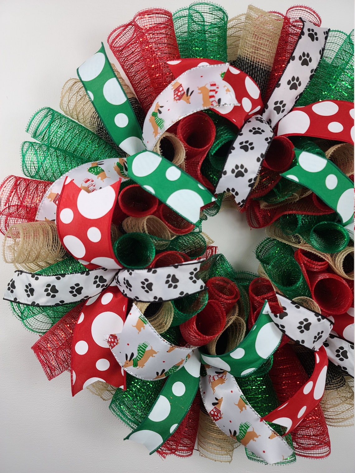 Dog Christmas Wreath Christmas Door Wreath Dog Lover Wreath - Etsy