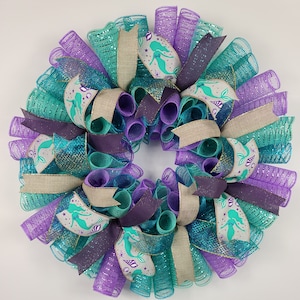 Mermaid Wreath, Mythical Creatures Decor, Mermaid Theme Party, Mermaid Home Decor, Mermaid Birthday Decor, Fantasy Home Decor