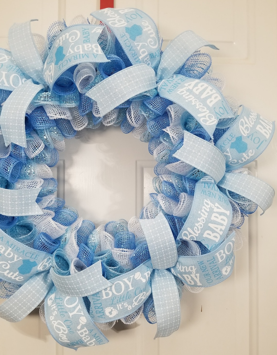 Baby Shower Wreath Baby Shower Decor Blue Baby Wreath Etsy