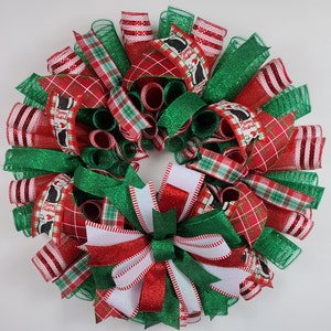 Cat Wreaths For Christmas, Holiday Cat Themed Wreath, Cat Door Wreath, Door Wreaths For Christmas, Cat Holiday Wreath, Cat Decorations