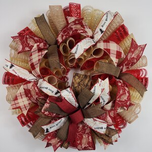 Christmas Door Wreath, Wreath For Holidays, Christmas Door Decorations, Cabin Christmas Wreath, Hunting Lodge Holiday Decor