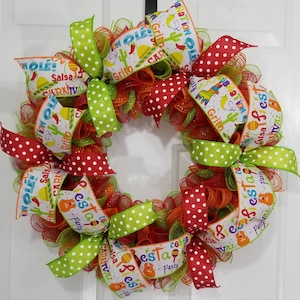 Cinco De Mayo Front Door Wreath, Cinco De Mayo Party Decor, Fiesta Themed Decorations, Colorful Party Wreaths, Birthday Door Decoration