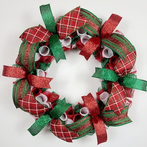 Red And Green Christmas Wreath, Holiday Door Decor, Christmas Holiday Wreath, Xmas Wreaths For Front Door, Front Door Christmas Wreath