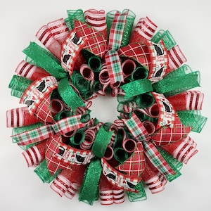 Holiday Cat Wreath, Cat Door Wreath, Cat Door Hanger, Cat Themed Wreaths, Christmas Front Door Wreath, Cat Lover Wreath, Cat Decorations