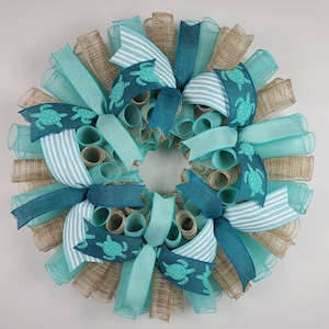 Sea Turtle Wreaths, Beach Themed Summer Decor, Ocean Turtle Home Decor, Beach House Decorations, Turtle Decoration, Tortoise Decor