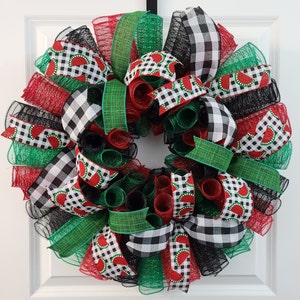 Watermelon Front Door Wreath For Summer, Summertime Door Decorations, Watermelon Kitchen Wall Decor, Watermelon Themed Birthday Party