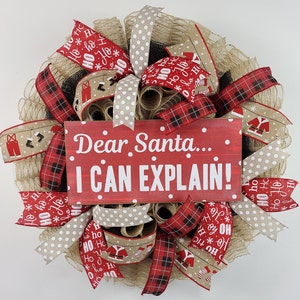 Santa Wreath For Front Door, Christmas Themed Wreath, Santa Claus Decorations, Christmas Porch Decorations, Holiday Front Door Wreath
