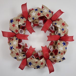 Summer Door Wreath, Memorial Day Wreath, Wreaths For 4th Of July, Summer Patriotic Wreaths,  Americana Themed Wreath, July 4th Porch Decor