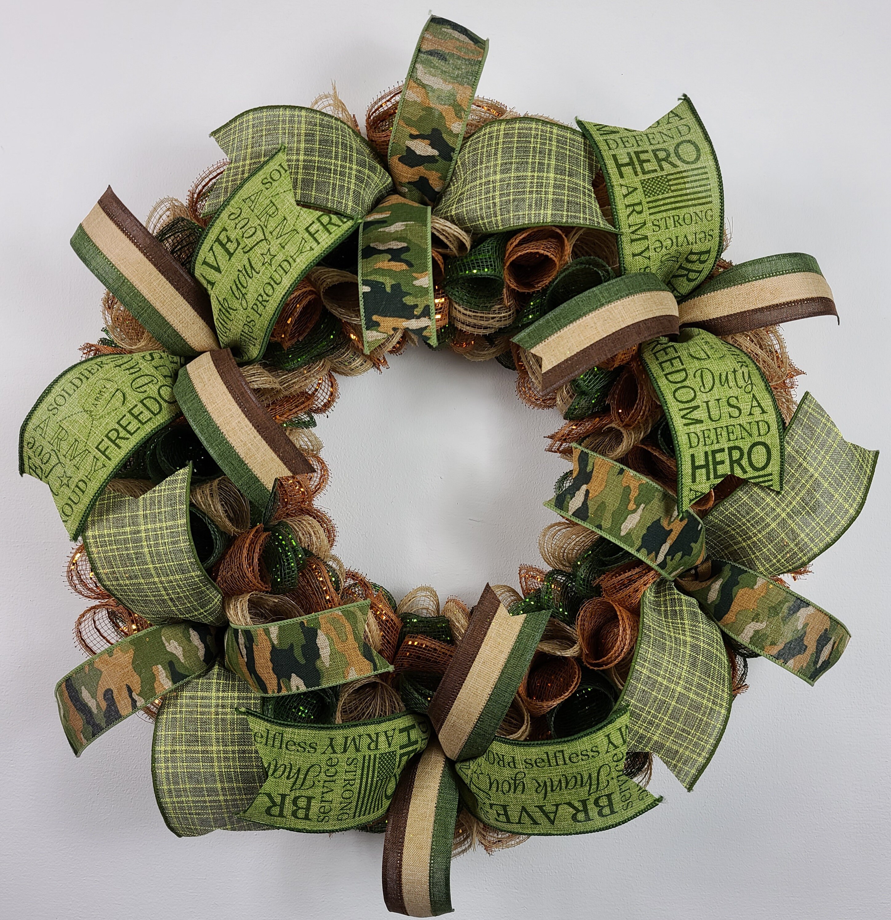 Army Door Wreath, Support Our Troops Wreath, US Army Decorations, Patriotic Front Door Wreath, Military Retirement Gift, Army Themed Decor
